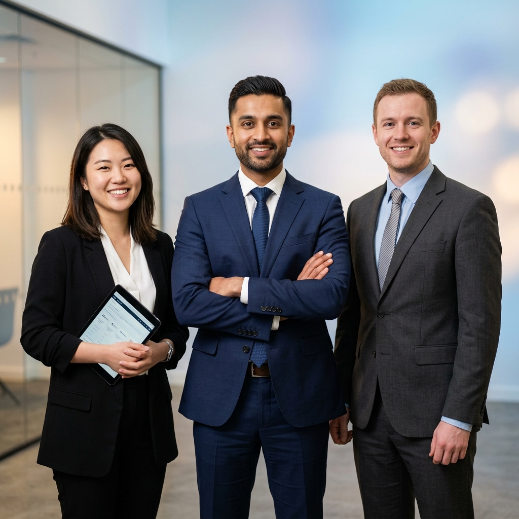Successful Professionals smiling and confident